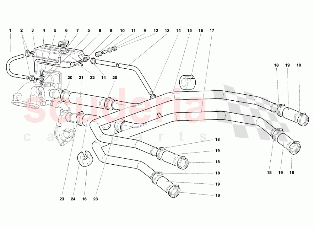 Water Cooling System of Lamborghini Lamborghini Diablo SV (1998)