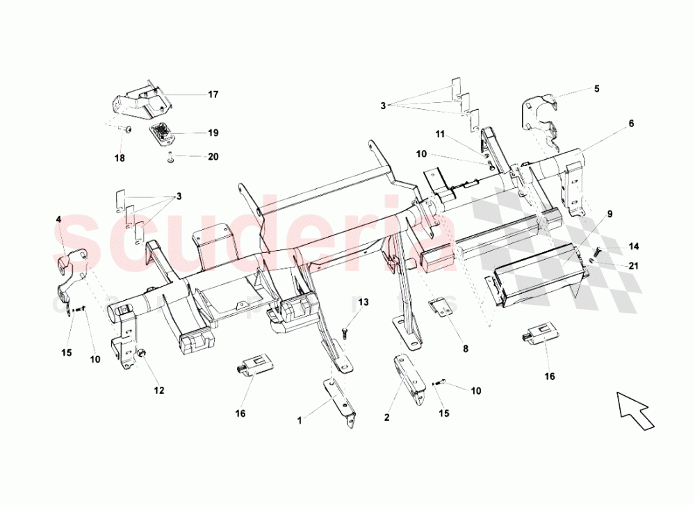 CHASSIS of Lamborghini Lamborghini Gallardo LP550 Spyder