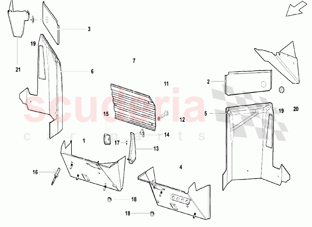 Frame Elements - Bodywork Front Part 5 of Lamborghini Lamborghini Gallardo LP550 Coupe