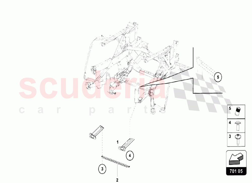 REAR FRAME ELEMENTS 3 of Lamborghini Lamborghini Aventador LP750 SV Roadster