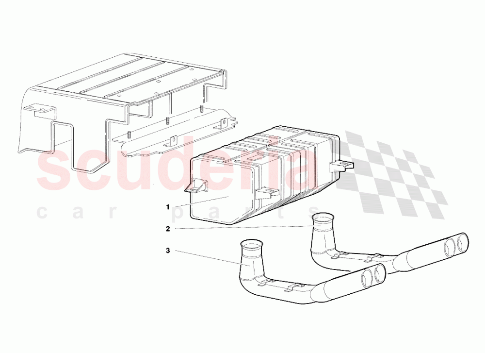 Exhaust System (Valid for Switzerland - January 1995) 2 of Lamborghini Lamborghini Diablo SE30 (1993-1995)