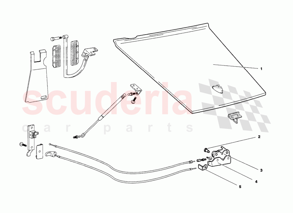 Front Bonnet (Valid for GB & Australia - March 2001) of Lamborghini Lamborghini Diablo VT 6.0 (2000-2001)