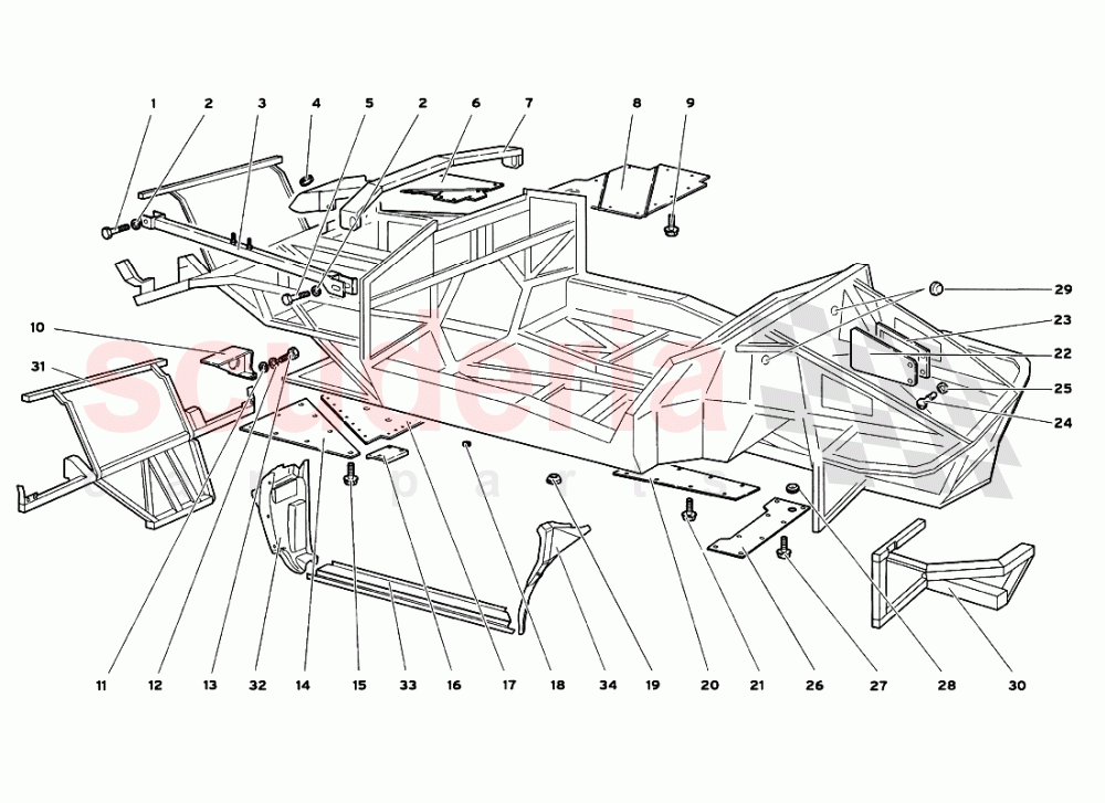 Frame Elements of Lamborghini Lamborghini Diablo GT (1999-2000)