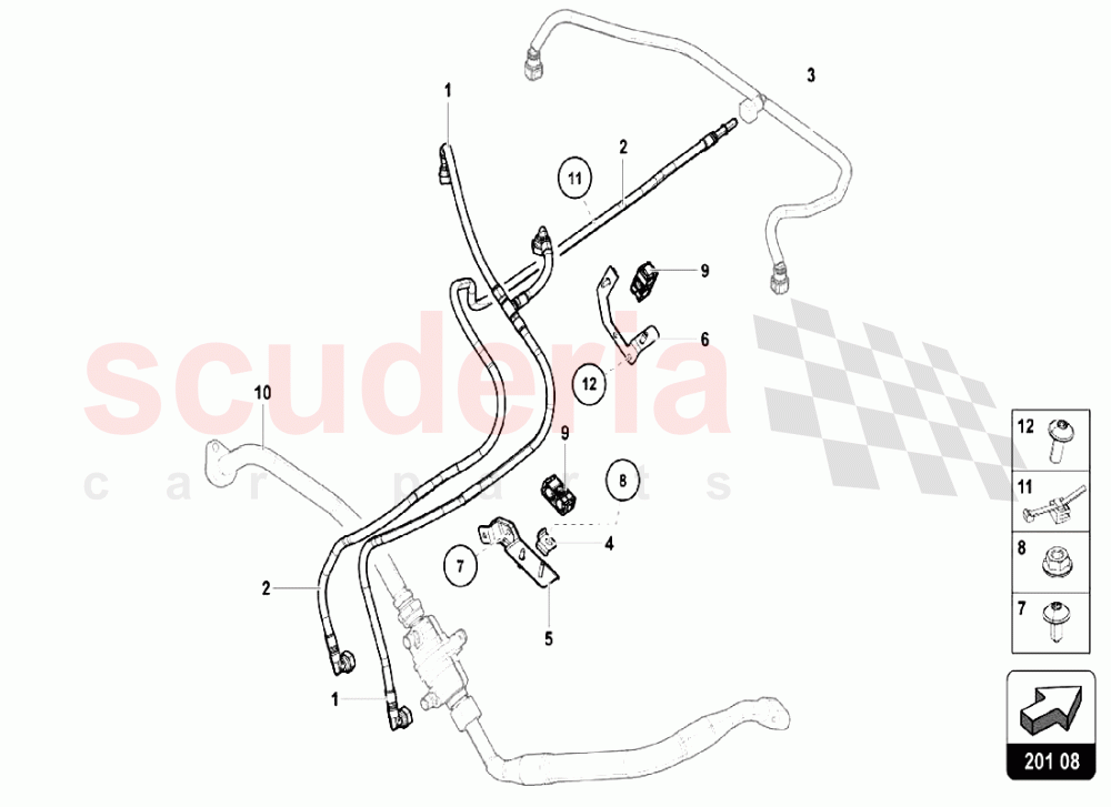 Fuel Line of Lamborghini Lamborghini Aventador S