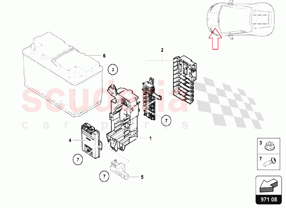 Fuse Box of Lamborghini Lamborghini Huracan LP580 Coupe