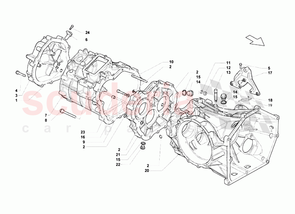 Gearbox - Rear Differential Case of Lamborghini Lamborghini Gallardo LP560 Spyder