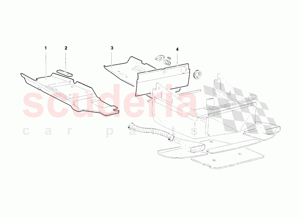 Frame Floor Panels (Valid for GB - November 1998) of Lamborghini Lamborghini Diablo SV (1998)