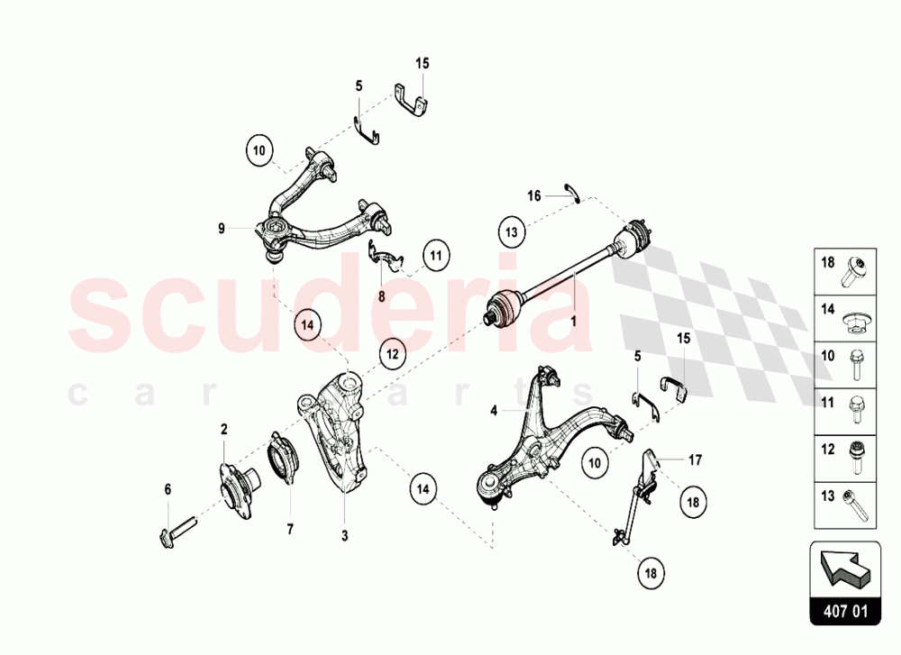 FRONT DRIVESHAFT - SUSPENSION ARMS of Lamborghini Lamborghini Huracan LP610 Coupe