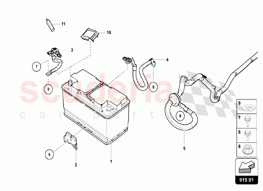 BATTERY MOUNTING of Lamborghini Lamborghini Huracan LP610 Spyder