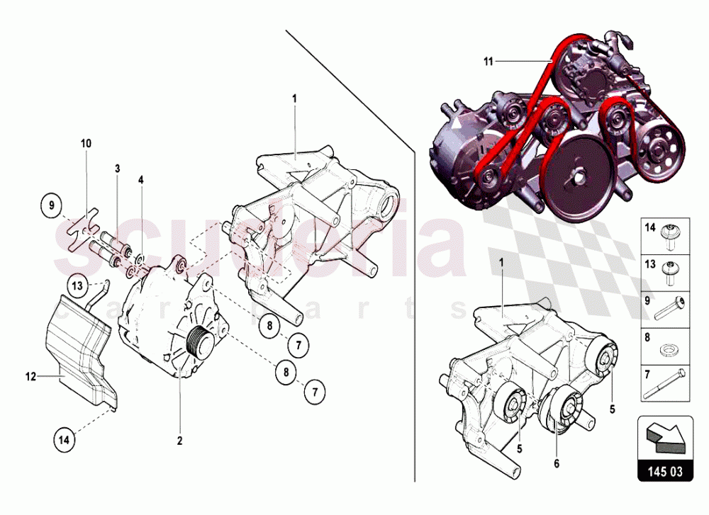 HEAD TIMING SYSTEM - ALTERNATOR of Lamborghini Lamborghini Aventador LP720 Roadster