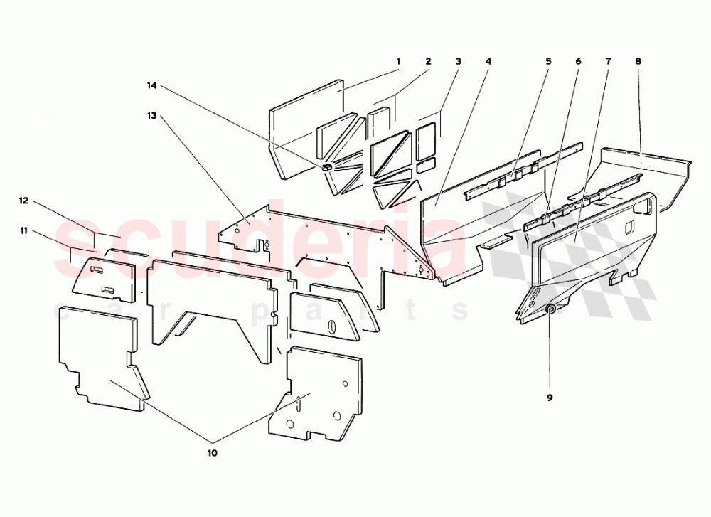 Insulating Panels of Lamborghini Lamborghini Diablo GT (1999-2000)