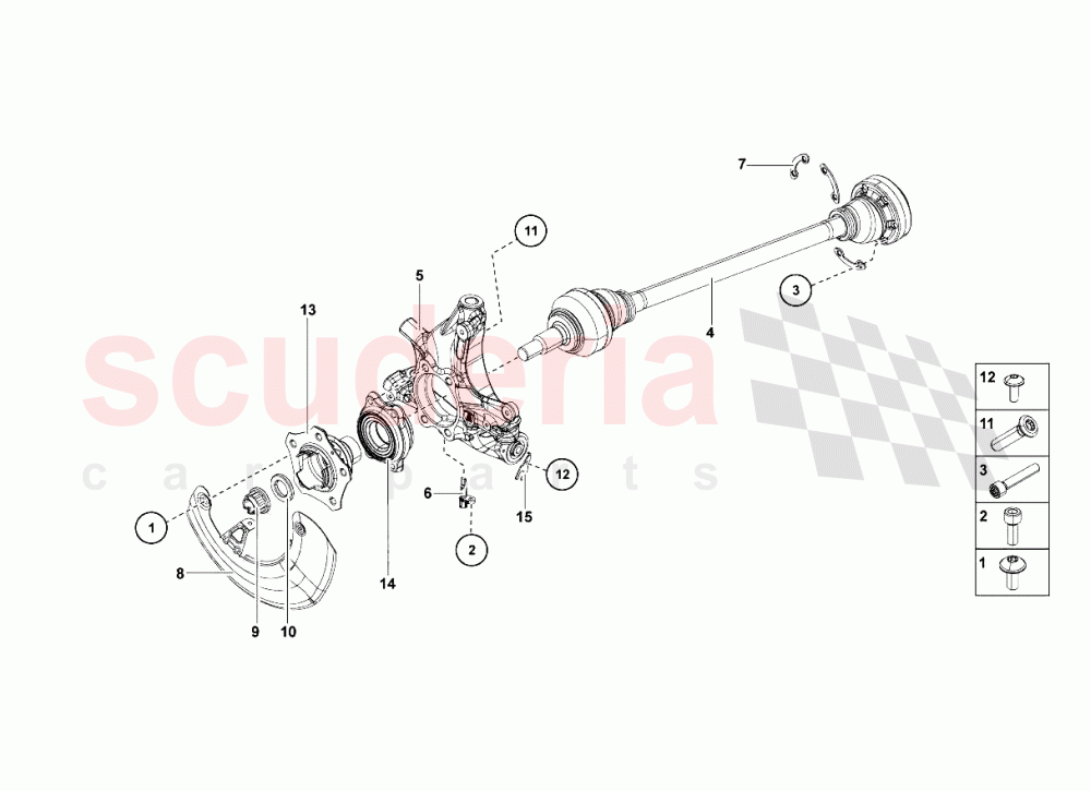 Rear Drive Shaft of Lamborghini Lamborghini Aventador LP700 Coupe