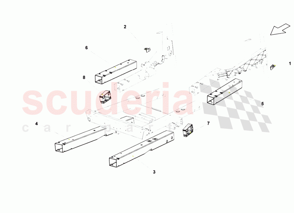 FRONT FRAME ELEMENTS 3 of Lamborghini Lamborghini Gallardo LP550 Spyder