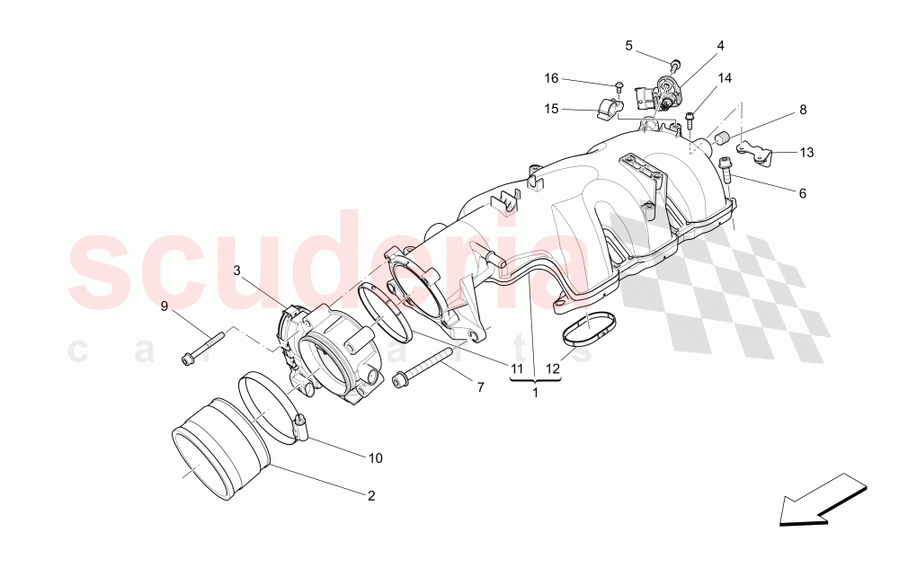 INTAKE MANIFOLD AND THROTTLE BODY of Maserati Maserati Ghibli (2017+) S Q4