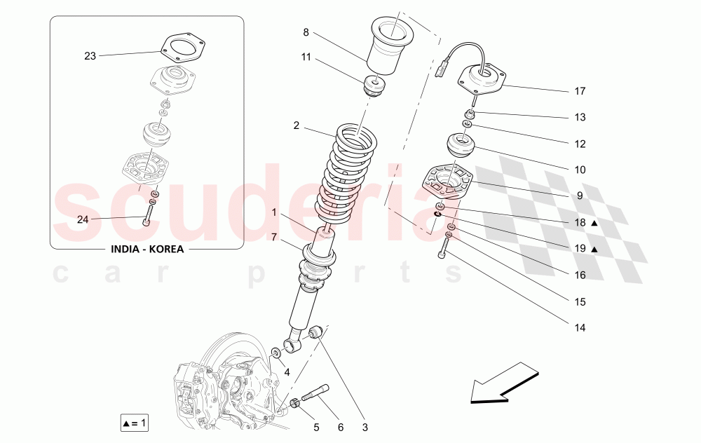 REAR SHOCK ABSORBER DEVICES (Available with: Skyhook SystemNot available with: Special Edition) of Maserati Maserati GranTurismo (2008-2010) S