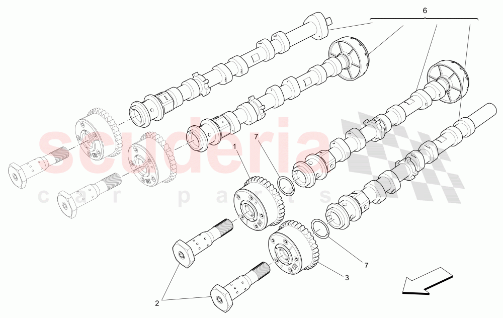 LH CYLINDER HEAD CAMSHAFTS of Maserati Maserati Ghibli (2014-2016) S