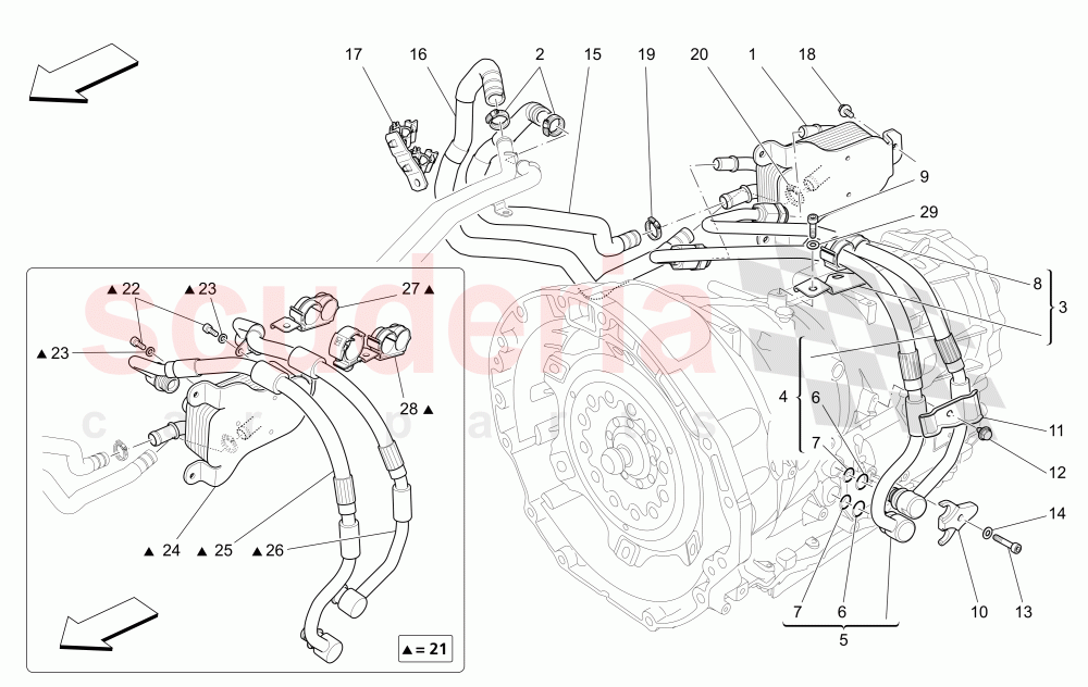 LUBRICATION AND GEARBOX OIL COOLING of Maserati Maserati Quattroporte (2013+) GTS