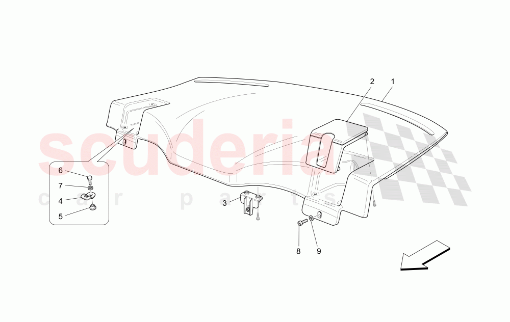 REAR PARCEL SHELF (Not available with: CENTENNIAL INTERNALS, Special Edition) of Maserati Maserati GranTurismo (2014+) Auto