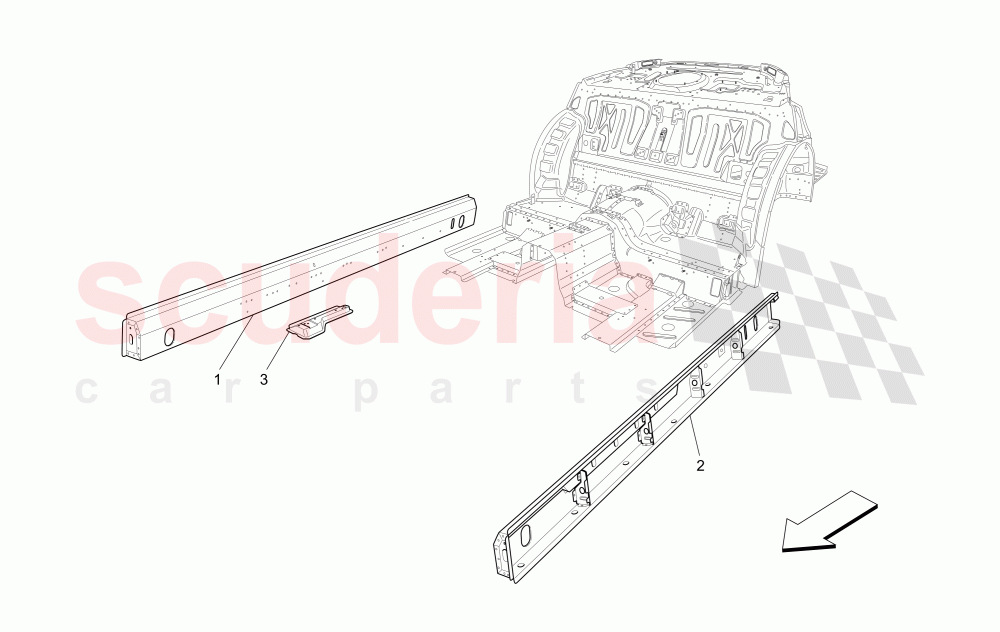 CENTRAL STRUCTURAL FRAMES AND SHEET PANELS of Maserati Maserati GranTurismo (2011-2012) S