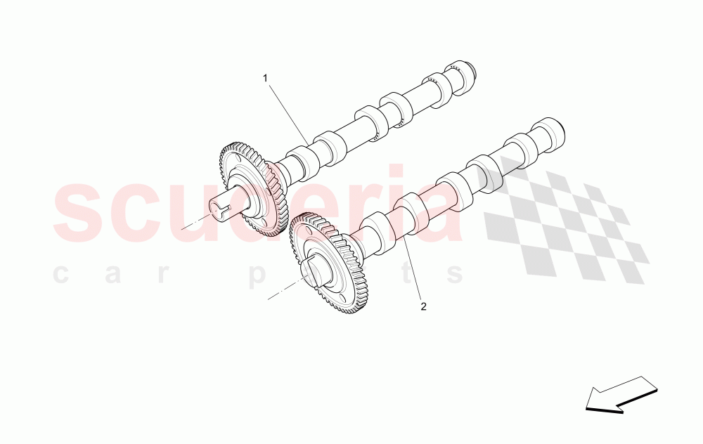 RH CYLINDER HEAD CAMSHAFTS of Maserati Maserati Quattroporte (2017+) Diesel