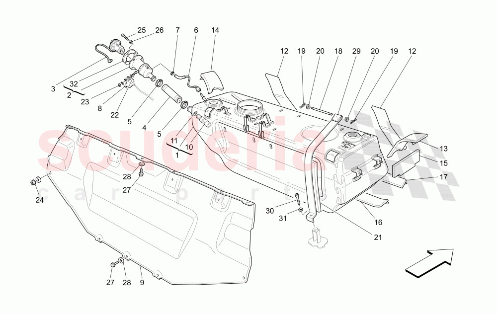 FUEL TANK of Maserati Maserati Quattroporte (2003-2007) Auto