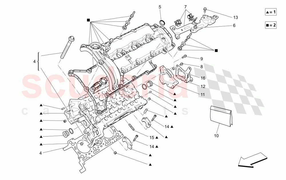 LH CYLINDER HEAD of Maserati Maserati Quattroporte (2013-2016) Diesel