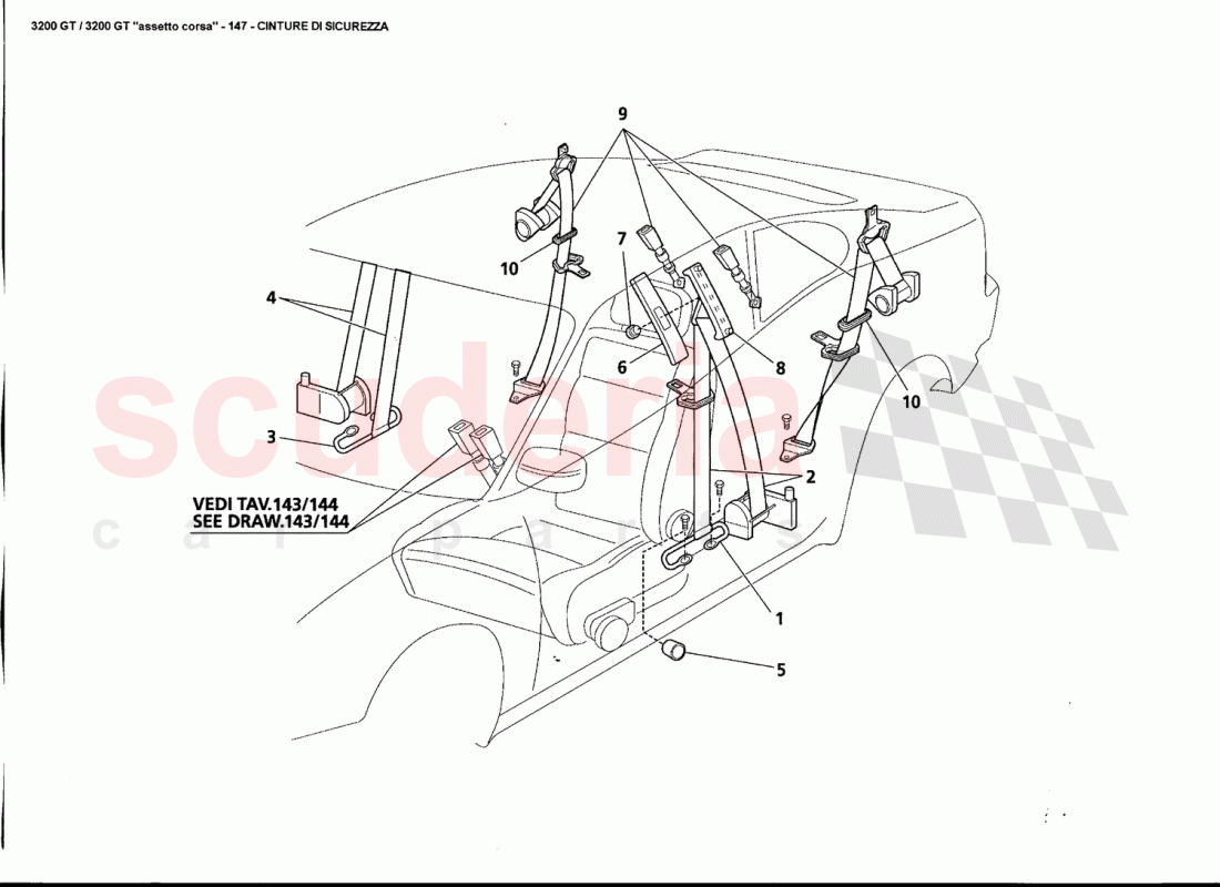 SEAT BELTS of Maserati Maserati 3200 GT / Assetto Corsa