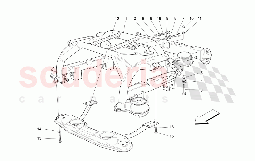 REAR CHASSIS of Maserati Maserati GranTurismo (2011-2012) S