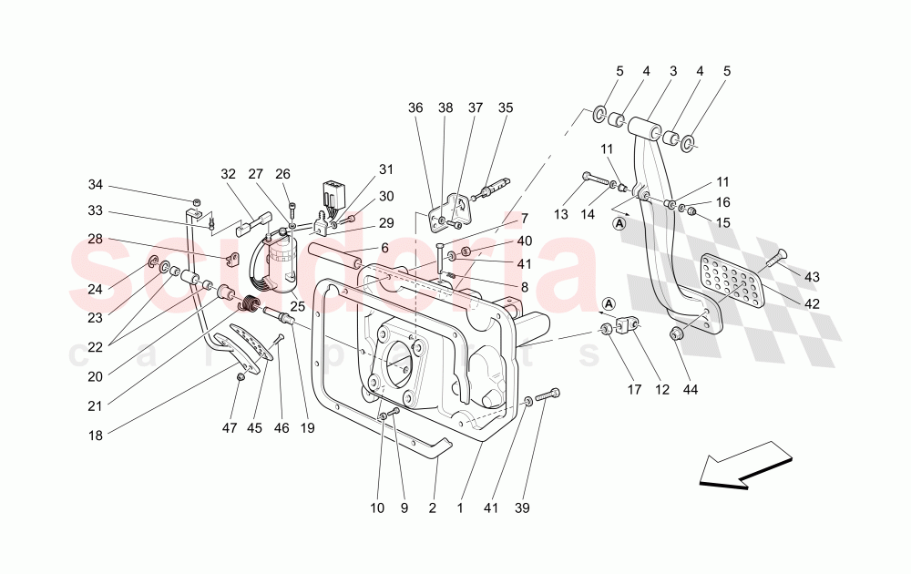 COMPLETE PEDAL BOARD UNIT (Available with: "GranSport MC Victory" Version) of Maserati Maserati GranSport Coupe (2005-2007)