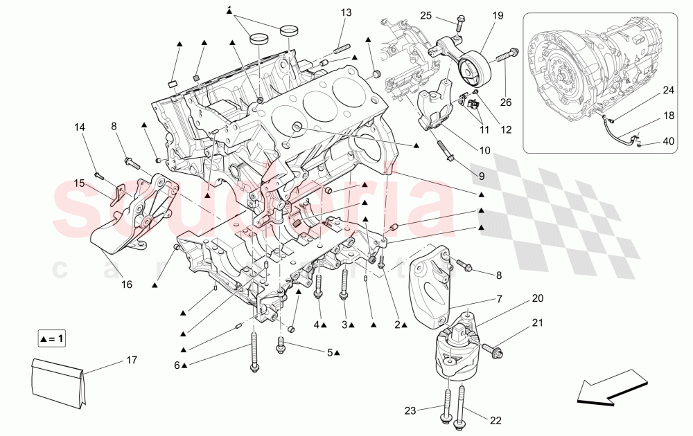 CRANKCASE of Maserati Maserati Ghibli (2017+) Diesel