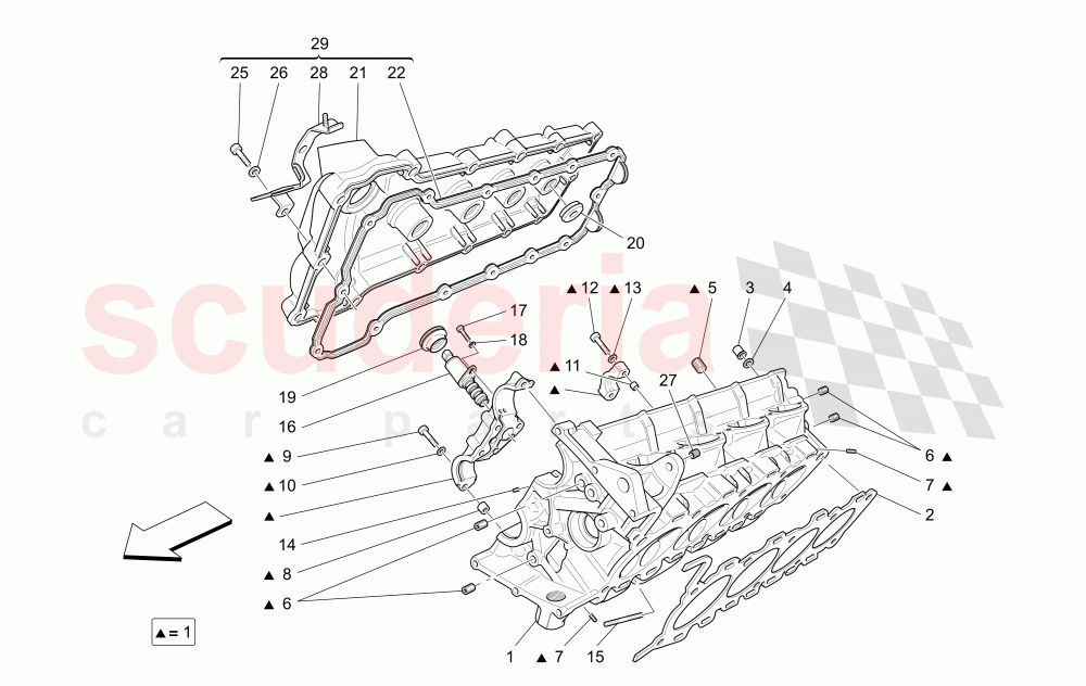 RH CYLINDER HEAD of Maserati Maserati GranCabrio (2016+) MC