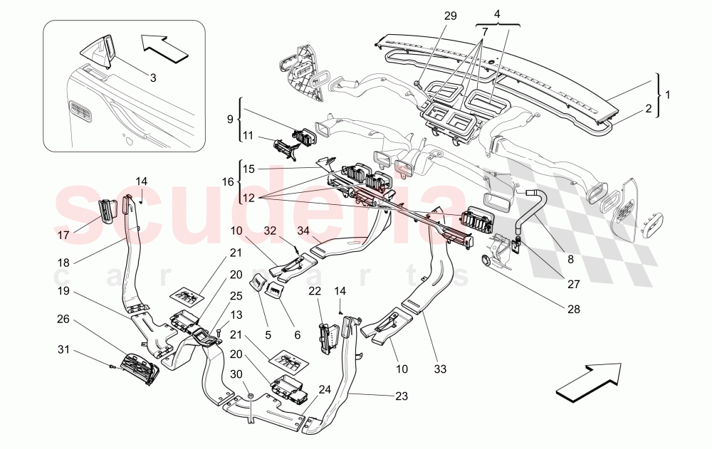 A/C UNIT: DIFFUSION of Maserati Maserati Quattroporte (2013-2016) S V6 410bhp