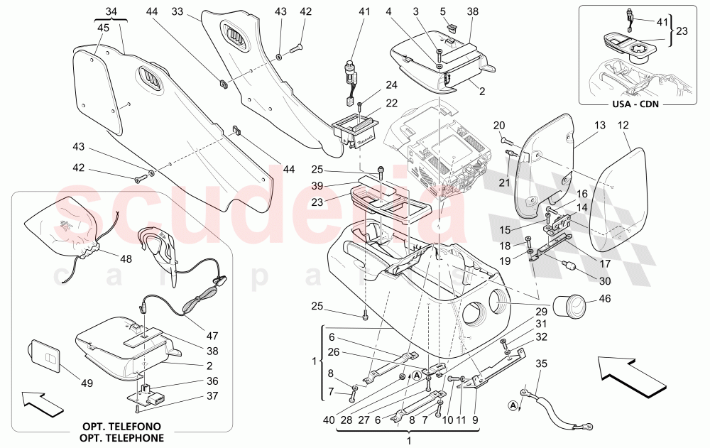 ACCESSORY CONSOLE AND CENTRE CONSOLE of Maserati Maserati 4200 Coupe (2002-2004) CC