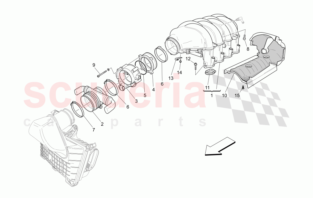 INTAKE MANIFOLD AND THROTTLE BODY of Maserati Maserati GranCabrio (2013+) Sport