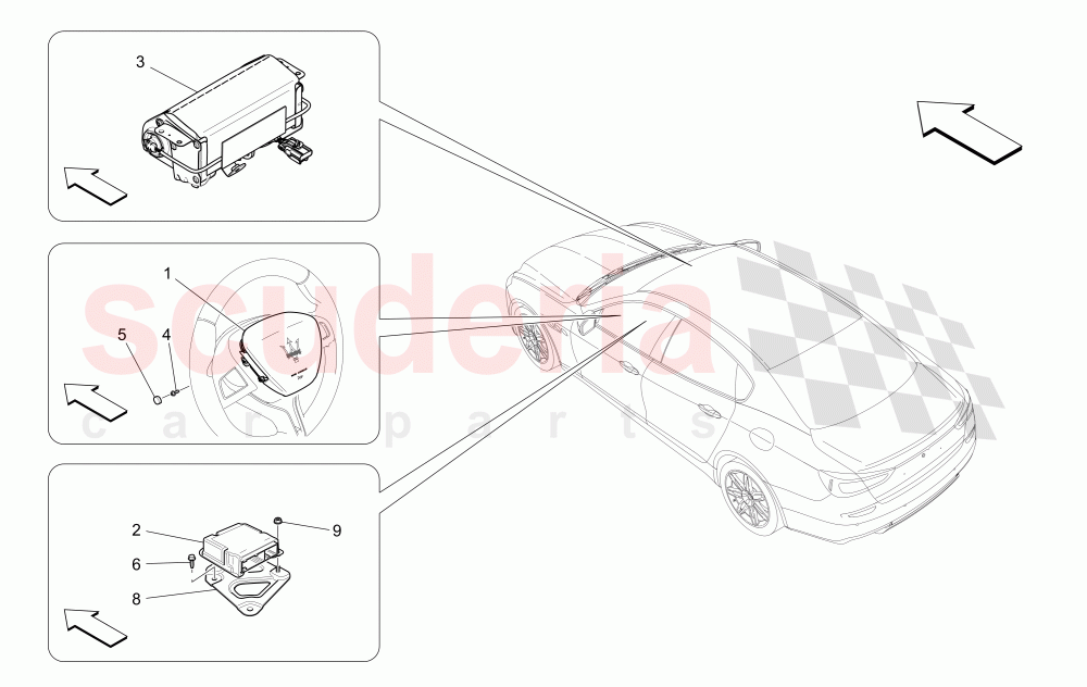 FRONT AIRBAG SYSTEM of Maserati Maserati Quattroporte (2017+) Diesel