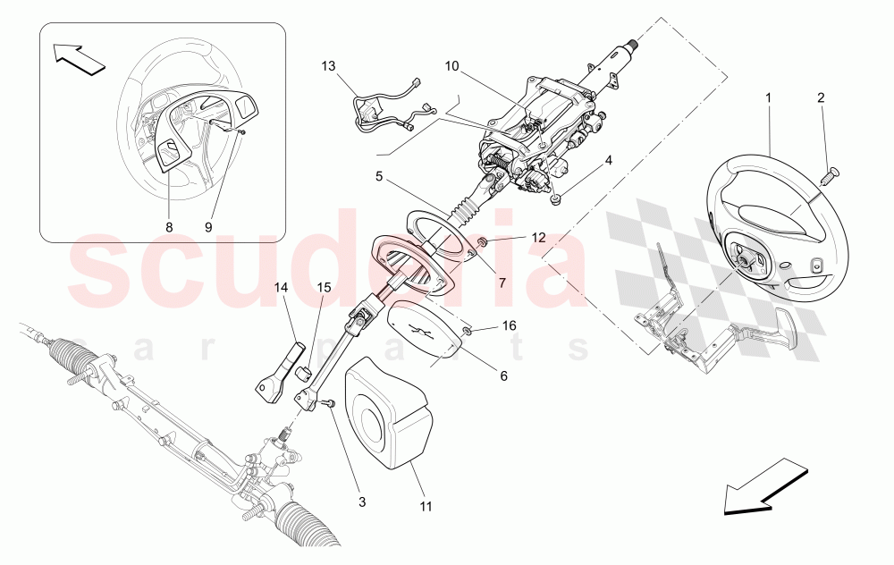 STEERING COLUMN AND STEERING WHEEL UNIT of Maserati Maserati Ghibli (2014-2016) S