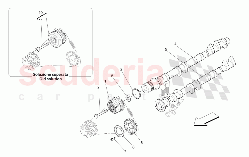 LH CYLINDER HEAD CAMSHAFTS of Maserati Maserati GranTurismo (2007-2010) Auto