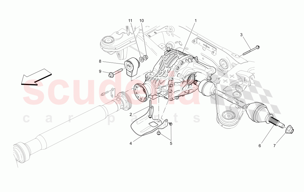 DIFFERENTIAL AND REAR AXLE SHAFTS of Maserati Maserati Quattroporte (2017+) Diesel