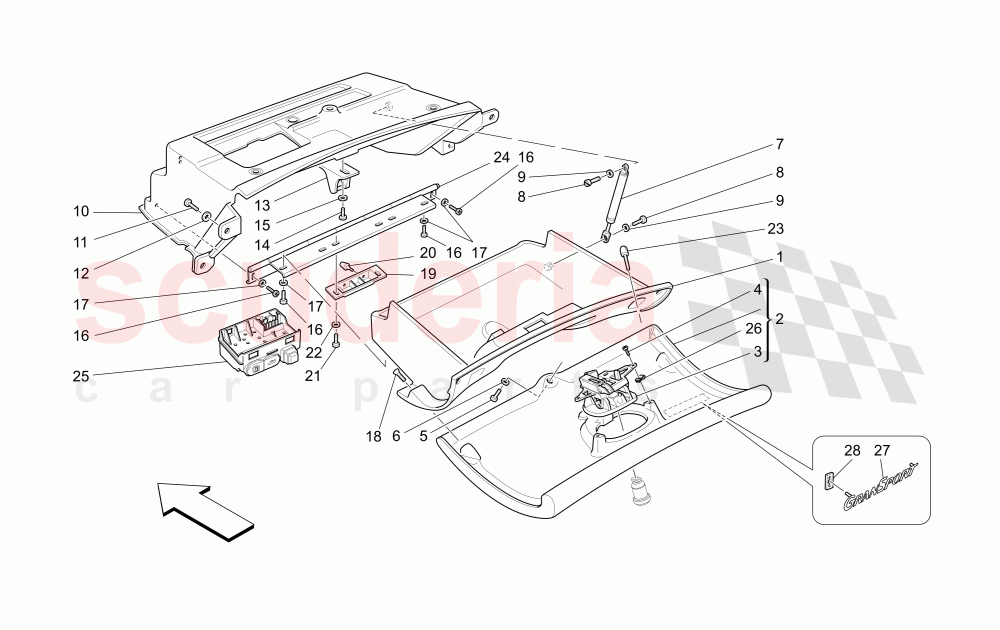 GLOVE COMPARTMENTS of Maserati Maserati GranSport Spyder (2005-2007)