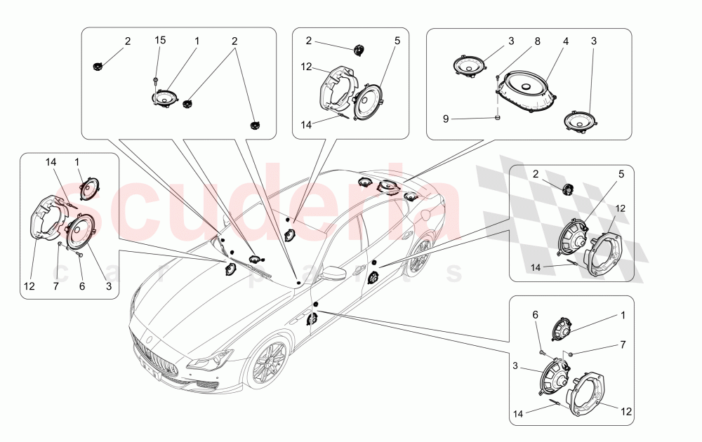 SOUND DIFFUSION SYSTEM (Available with: HIGH PREMIUM SOUND SYSTEM) of Maserati Maserati Quattroporte (2017+) Diesel