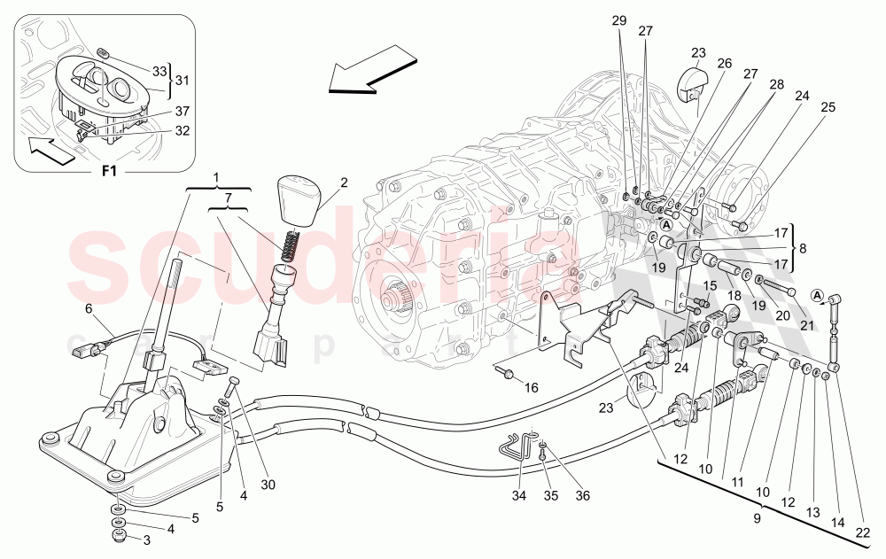 DRIVER CONTROLS FOR GEARBOX of Maserati Maserati 4200 Coupe (2005-2007) CC