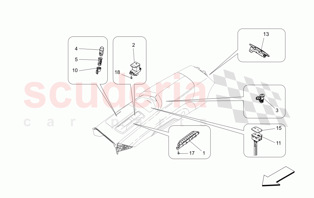 CENTRE CONSOLE DEVICES of Maserati Maserati Ghibli (2014-2016) Diesel