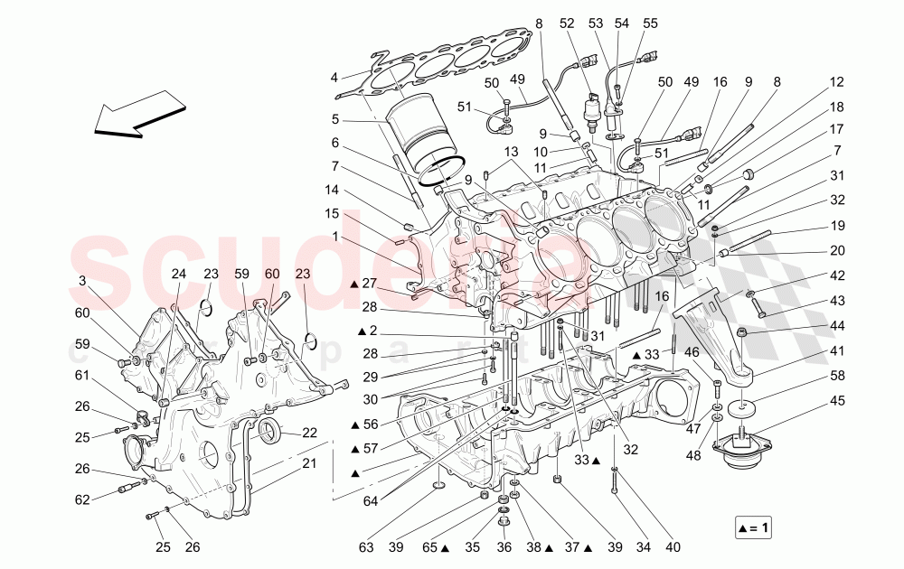 CRANKCASE of Maserati Maserati GranSport Spyder (2005-2007)