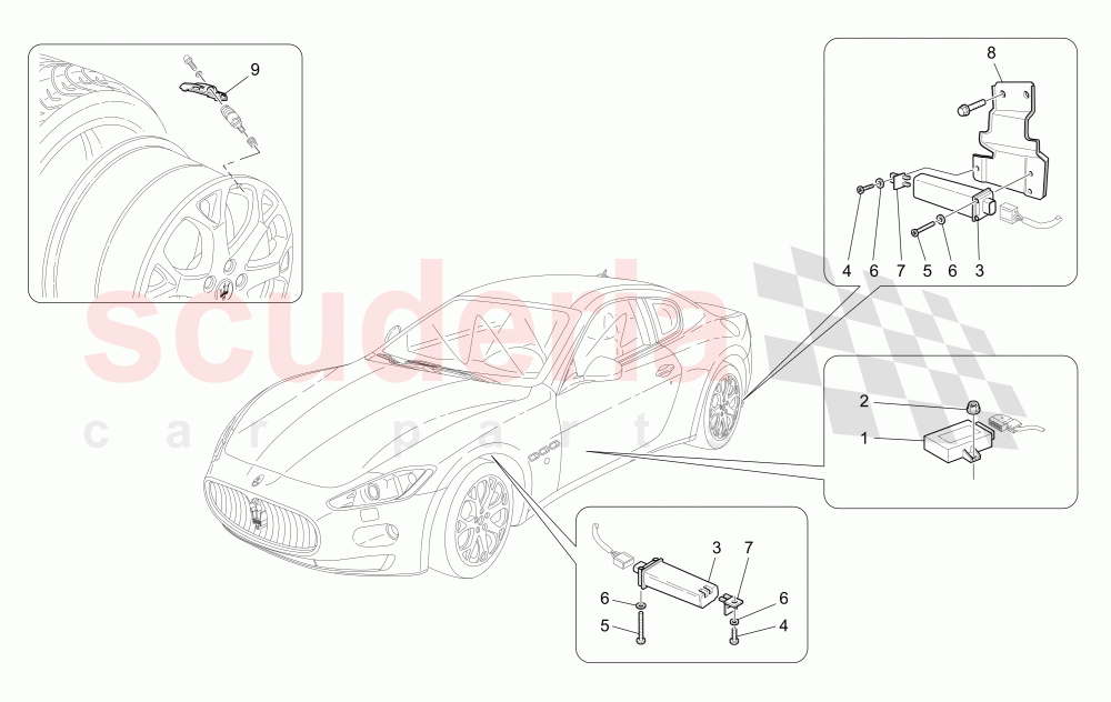 TYRE PRESSURE MONITORING SYSTEM (Available with: Tyre Pressure Monitoring System) of Maserati Maserati GranTurismo (2007-2010) Auto