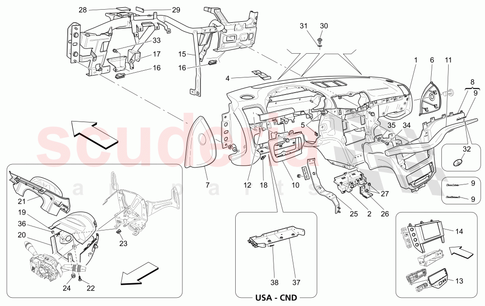 DASHBOARD UNIT (Not available with: CENTENNIAL INTERNALS, Special Edition) of Maserati Maserati GranCabrio (2013+)