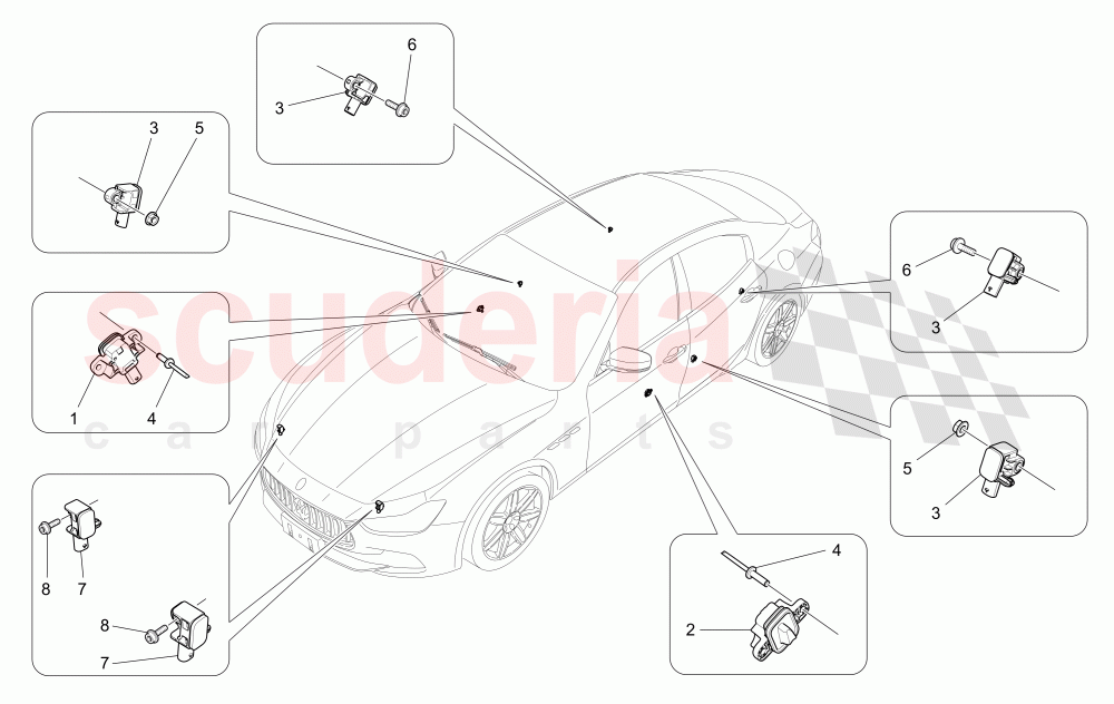 CRASH SENSORS of Maserati Maserati Ghibli (2014-2016) S