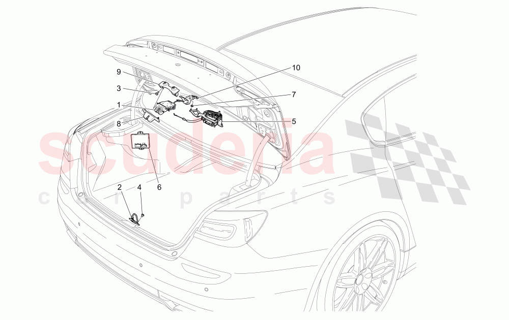 REAR LID OPENING CONTROL (Available with: POWER LIFTGATE WITH KICK SENSOR) of Maserati Maserati Quattroporte (2017+) S Q4