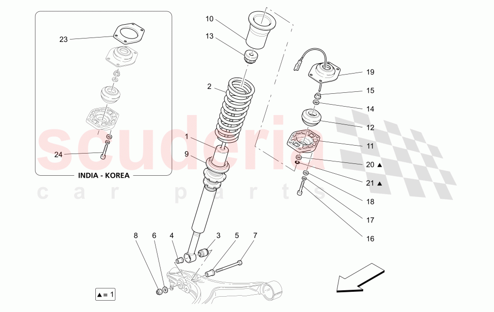 FRONT SHOCK ABSORBER DEVICES (Available with: Skyhook System) of Maserati Maserati GranTurismo (2008-2010) S