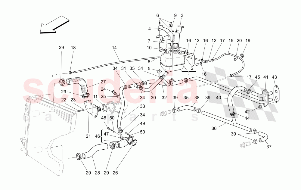 COOLING SYSTEM: NOURICE AND LINES of Maserati Maserati 4200 Spyder (2005-2007) CC