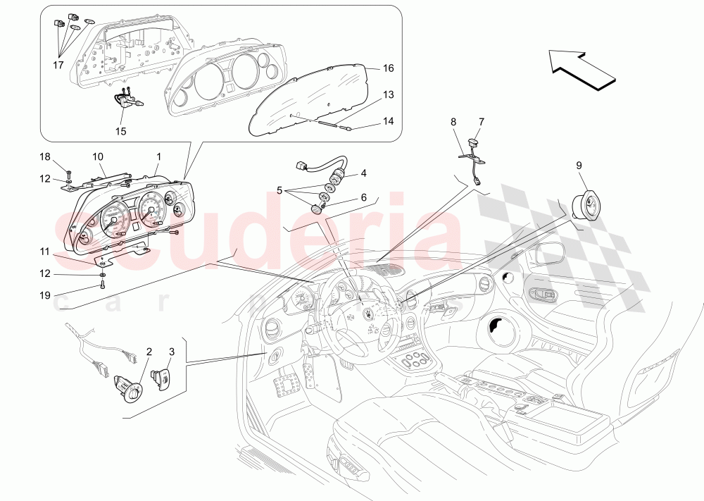 PASSENGER COMPARTMENT DEVICES (Dashboard) of Maserati Maserati GranSport Spyder (2005-2007)